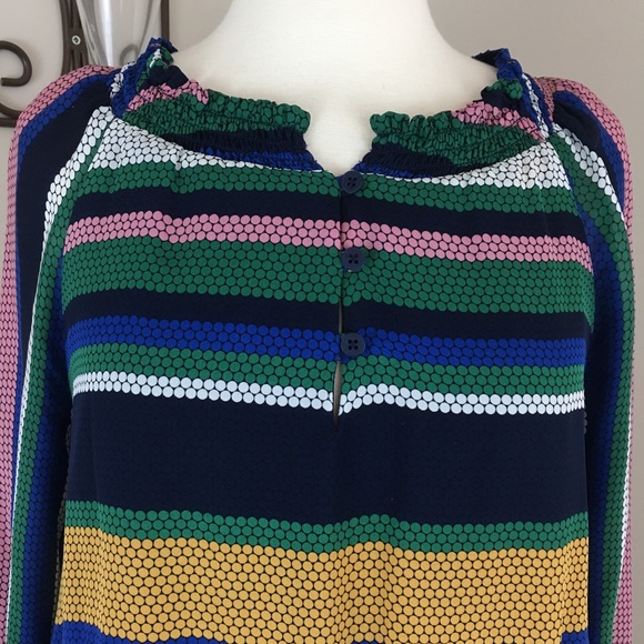 {Shoshanna} Ralston Multi Color Striped Silk Dress - Picture 3 of 8